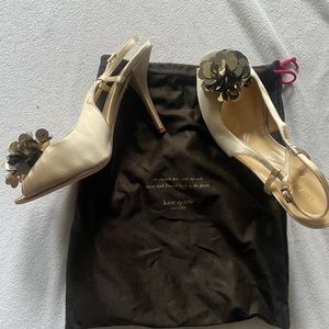 Kate Spade Gold Sling Back Heels